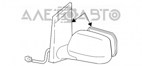 Oglindă laterală dreapta Toyota Sienna 04-10, cu 6 pini, structură, carcasă topită, zgârieturi, fire tăiate.