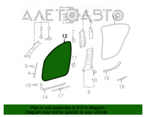 Garnitură de etanșare a cadrului ușii, dreapta față, Lexus GS300 GS350 GS430 GS450h 06-11