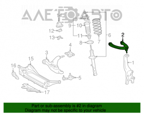 Maneta superioară din față dreapta pentru Lexus GS300 GS350 GS430 GS450h 06-11 rwd