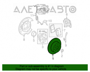 Placă de frână spate stânga Lexus GS300 GS350 GS430 GS450h 06-11 290/9mm ruginită.