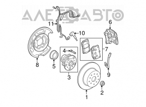 Placă de frână spate stânga Lexus GS300 GS350 GS430 GS450h 06-11 290/9mm ruginită.