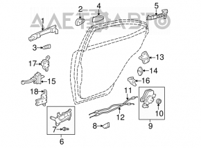 Механизм ручки двери задней правой Lexus IS250 IS350 06-13