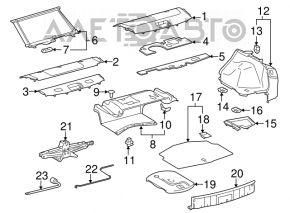 Buzunarul portbagajului stâng pentru Lexus IS250 IS300 IS350 06-13 are ghidajul rupt.