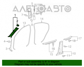 Capacul stâlpului frontal stâng Lexus IS250 IS350 06-09 gri