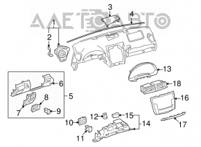 Capacul genunchiului pentru șoferul Lexus IS250 IS350 06-13 negru.