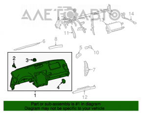 Panoul frontal al torpilei fără AIRBAG pentru Lexus IS250 IS300 IS350 06-08