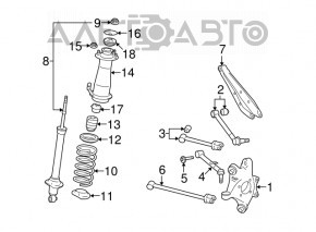 Butucul roții spate stânga Lexus GS300 GS350 GS430 GS450h 06-11 cu capac, manșon rupt.