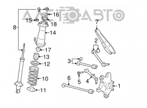 Цапфа задняя правая Lexus GS300 GS350 GS430 GS450h 06-11 порван пыльник, сайлент под замену