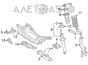 Arcul de suspensie frontal stânga pentru Lexus IS250 IS300 IS350 06-13, rigiditate violet.