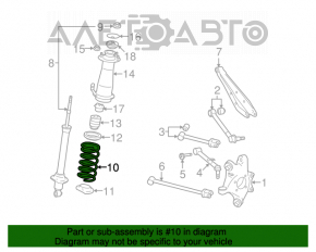 Arcul elicoidal spate stânga pentru Lexus IS250 IS350 06-13