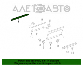 Moldură ușă-sticlă spate centrală dreapta pentru Lexus RX300 98-03.