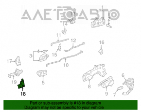 Buclele ușii din spate dreapta inferioară pentru Lexus RX300 98-03.