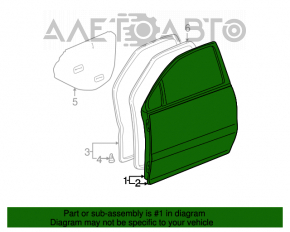 Ușa goală din față dreapta pentru Lexus RX300 98-03, de culoare aurie, cu mâner, vopsită.