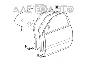 Ușa goală din față dreapta pentru Lexus RX300 98-03, de culoare aurie, cu mâner, vopsită.