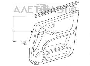 Capacul ușii, cartela din față dreapta, piele bej, Lexus RX300 98-03.