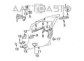 Ограничитель двери передней правой Lexus RX300 98-03