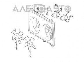 Paletă ventilatorului de răcire stânga Lexus RX400h 06-09 cu 5 paleți.