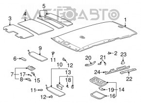 Plafonul de iluminare din față pentru Lexus RX300 98-03 bej, sub trapă, zgârieturi.