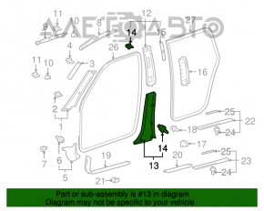 Накладка центральной стойки нижняя правая Lexus RX300 98-03