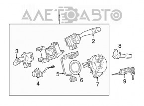 Comutatorul de sub volan stânga Lexus RX300 98-03