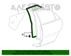 Garnitura de ușă spate dreapta gri pentru Lexus RX300 98-03.