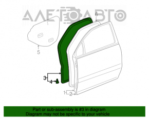 Garnitură de ușă pentru deschiderea ușii, stânga față, gri, Lexus RX300 98-03