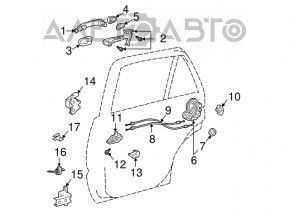 Ручка двери внутр задняя правая Lexus RX300 RX330 RX350 RX400h 04-09 серая