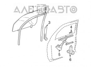 Garnitură de geam față dreapta pentru Lexus RX300 RX330 RX350 RX400h 04-09