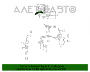 Mecanismul manetei ușii din spate dreapta pentru Lexus RX300 RX330 RX350 RX400h 04-09.