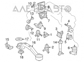 Pernele motorului spate Toyota Highlander 01-07