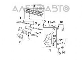 Форсунка омывателя стекла передняя левая Lexus RX300 RX330 RX350 RX400h 04-09