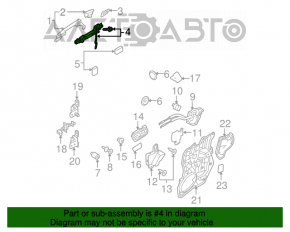 Механизм ручки двери задней правой Mazda3 MPS 09-13