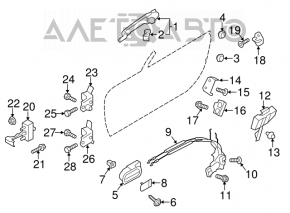 Петля двери нижняя передняя левая Mazda CX-7 06-09