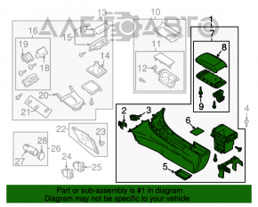 Consola centrală cu cotieră și suporturi pentru pahare Mazda3 MPS 09-13