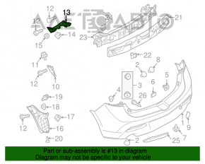 Крепление заднего бампера длинное левое Mazda3 MPS 09-13