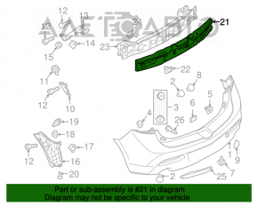 Absorbantul de bara spate Mazda3 MPS 09-13