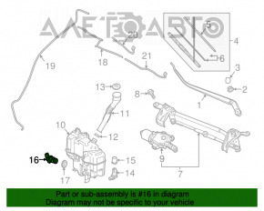 Motorul de spălare a parbrizului Mazda CX-9 16-