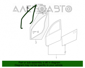 Garnitura de ușă pentru deschiderea ușii din față stânga Mazda3 MPS 09-13