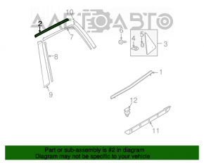 Garnitură ușă spate dreapta superioară Mazda CX-7 06-09 crom