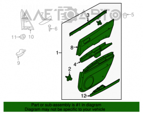 Capacul usii, cartela din spate stanga Mazda CX-7 06-09 gri.