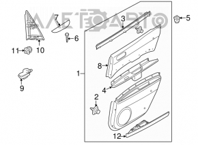 Обшивка двери карточка задняя правая Mazda CX-7 06-09 серая