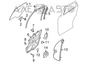 Уплотнитель стекла задний правый Mazda CX-7 06-09