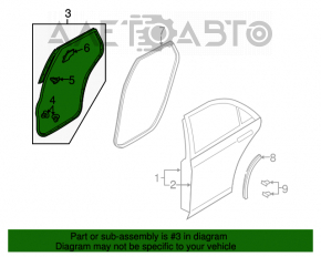 Уплотнитель двери задней правой Mazda CX-7 06-09