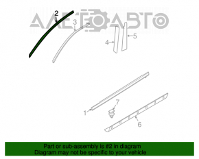 Garnitură ușă superioară față dreapta Mazda CX-7 06-09