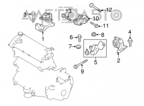 Подушка двигателя правая Mazda CX-7 06-09 новый неоригинал TENACITY