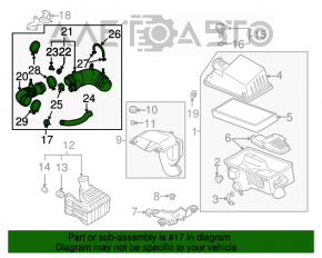 Conducta de aer de la filtru Mazda CX-7 06-09, prima, din plastic, fără 1 fixare.