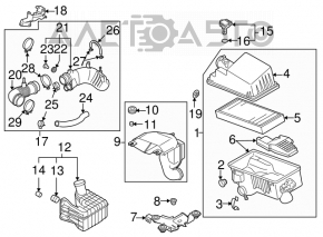 Conducta de aer de la filtru Mazda CX-7 06-09, prima, din plastic, fără 1 fixare.