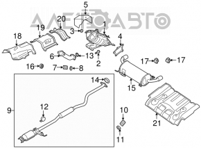 Глушитель задняя часть Mazda CX-7 06-09 помят