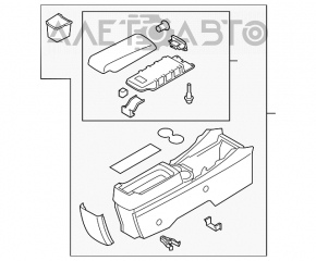 Consola centrală cu cotieră și suporturi pentru pahare Mazda CX-7 06-09