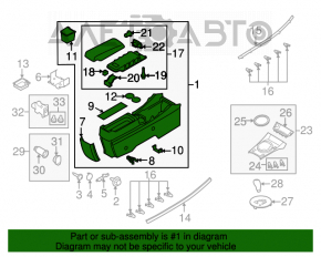 Consola centrală cu cotieră și suporturi pentru pahare Mazda CX-7 06-09